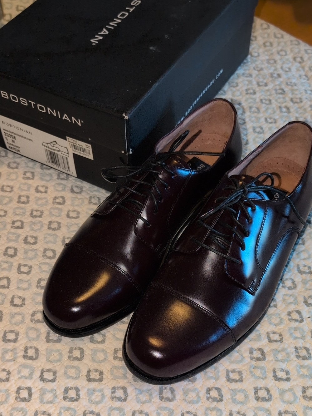 Bostonian Men's Cap-Toe Oxfords - Dark Burgundy